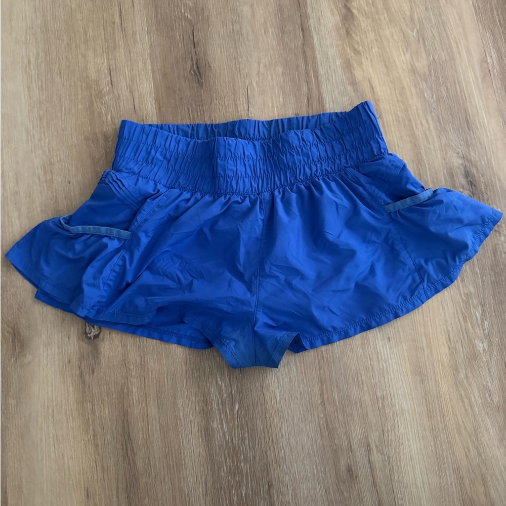 Free People Get Your Flirt On Blue Athletic Shorts